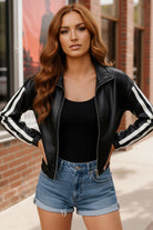 faux leather jacket