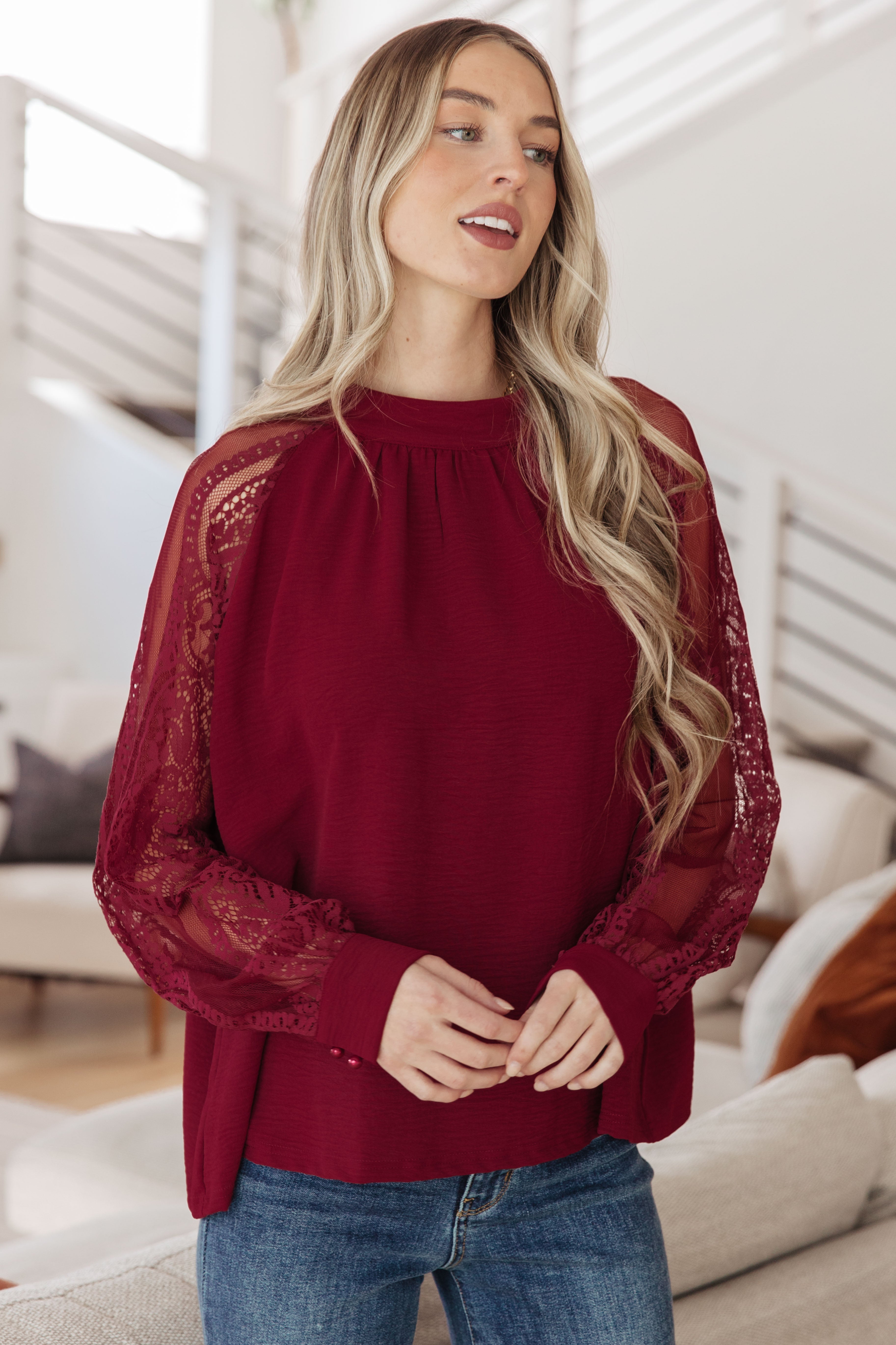 Lace Sleeve Blouse