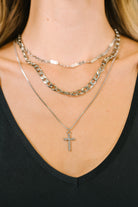  silver cross necklace 