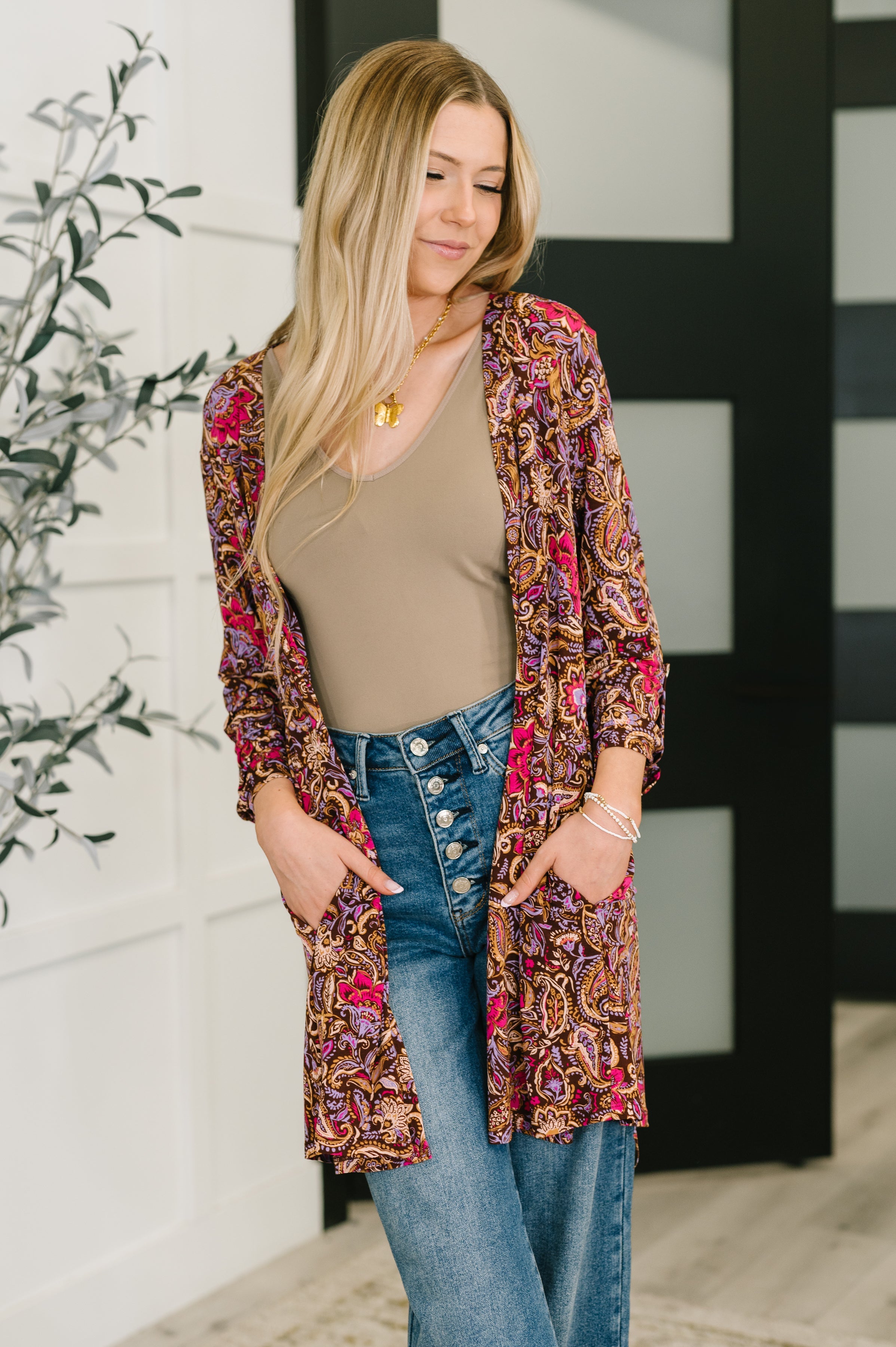 Chocolate Paisley Cardigan