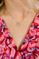 Lucky Girl Syndrome, sterling silver clover necklace, manifestation jewelry, four leaf clover pendant, S925 silver necklace, zirconia diamond clover, good vibes jewelry, dainty silver necklace.