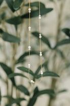 Delicate beaded necklace, minimalist jewelry, white bead gold necklace, dainty layering necklace, everyday gold jewelry, micro box chain necklace, elegant jewelry gift.