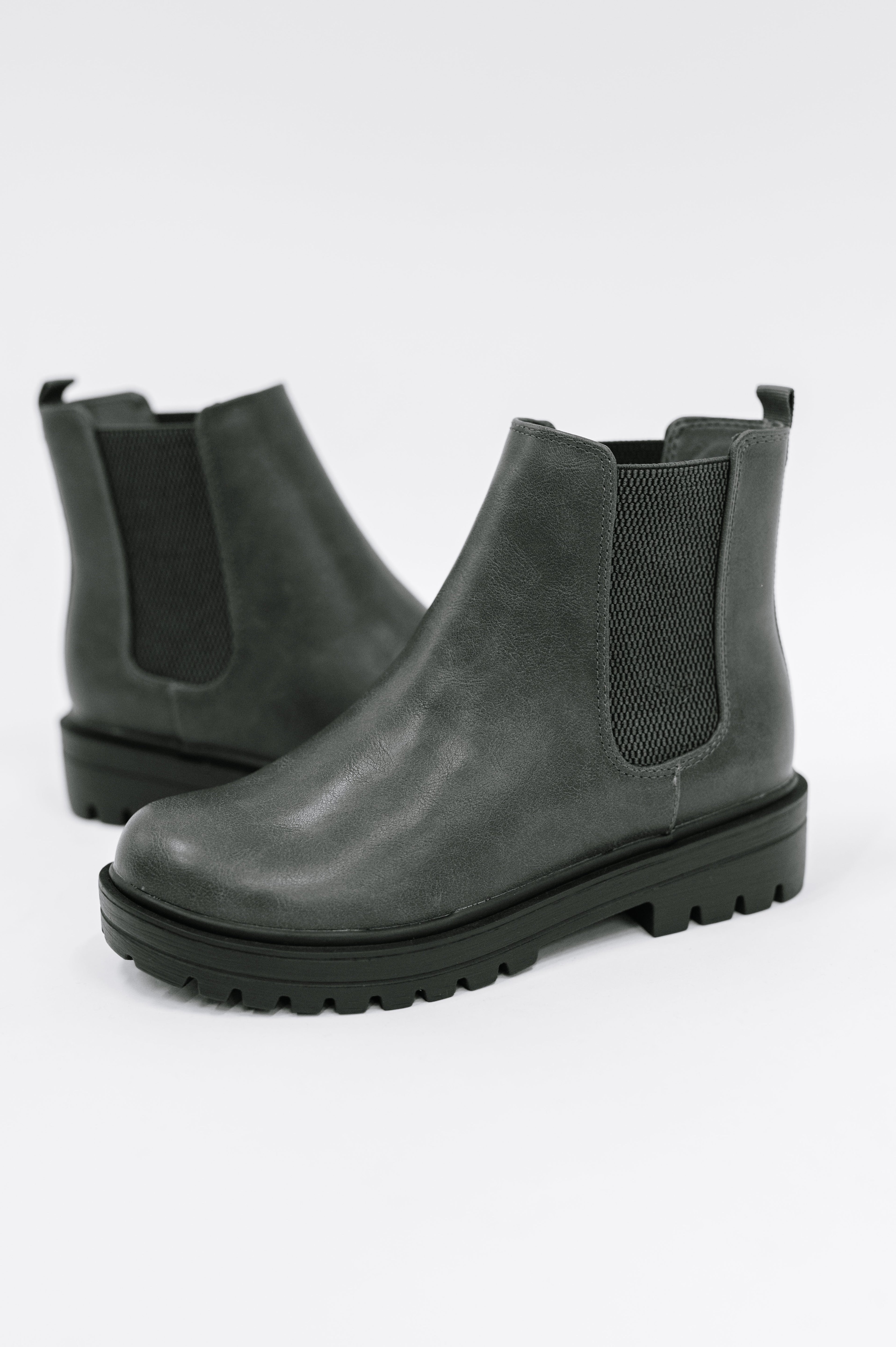 Faux Leather High Top Boots