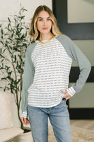 Women's raglan top, patchwork long sleeve, striped jersey shirt, high stretch top, casual long sleeve tee, comfortable women's fashion, raglan sleeve blouse.