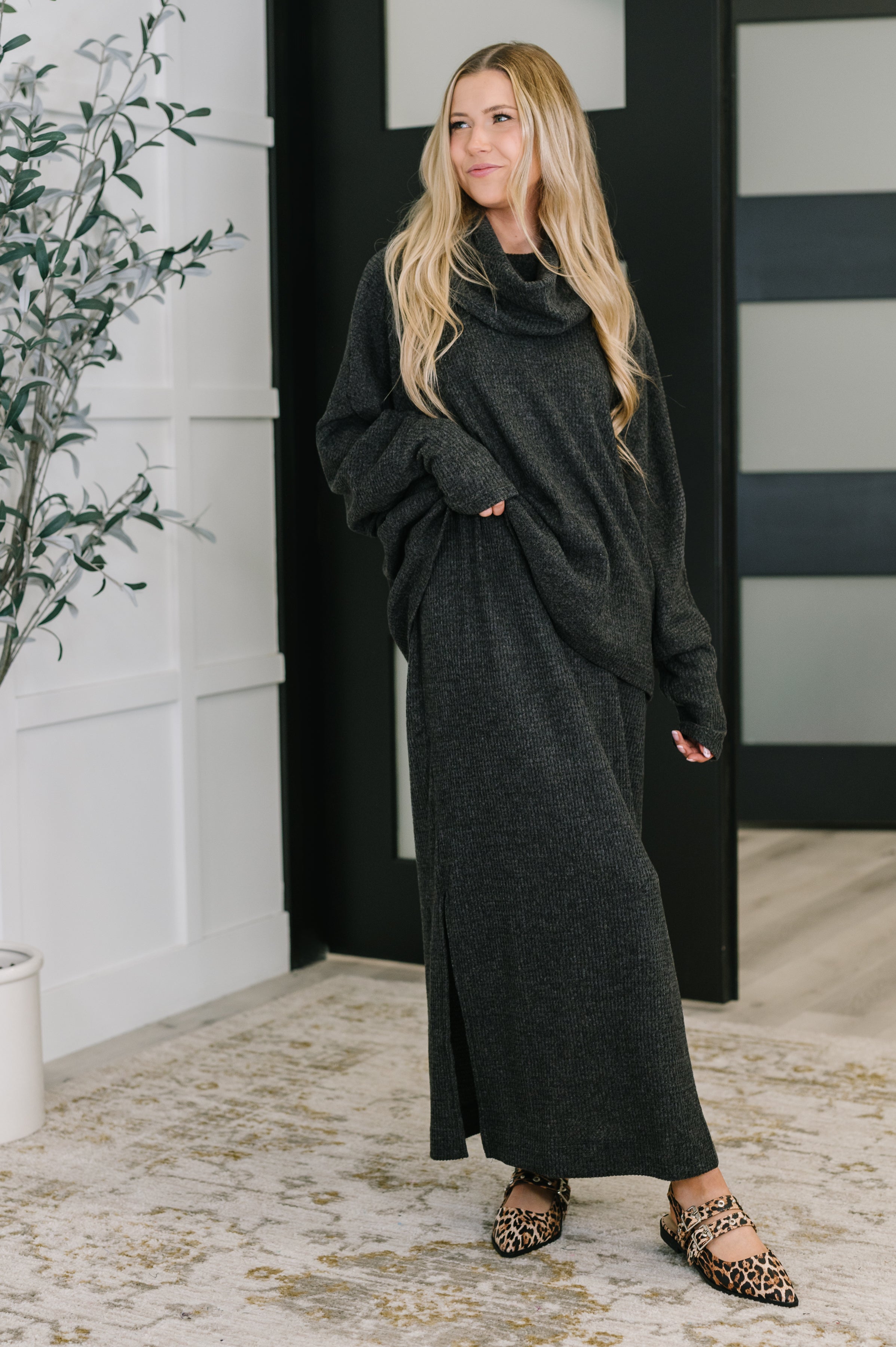 Waffle Knit Dress Set