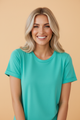 Solid Short Sleeve Crew Neck Tee: Premium Stretch Tee