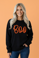 Cozy "Boo" Oversized Halloween Knit Sweater – Cream & Orange