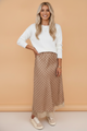 Vienna Polka Dot Lace Hem Midi Skirt