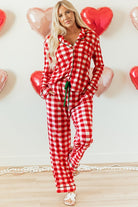 Women's Red Plaid Holiday Pajama Set