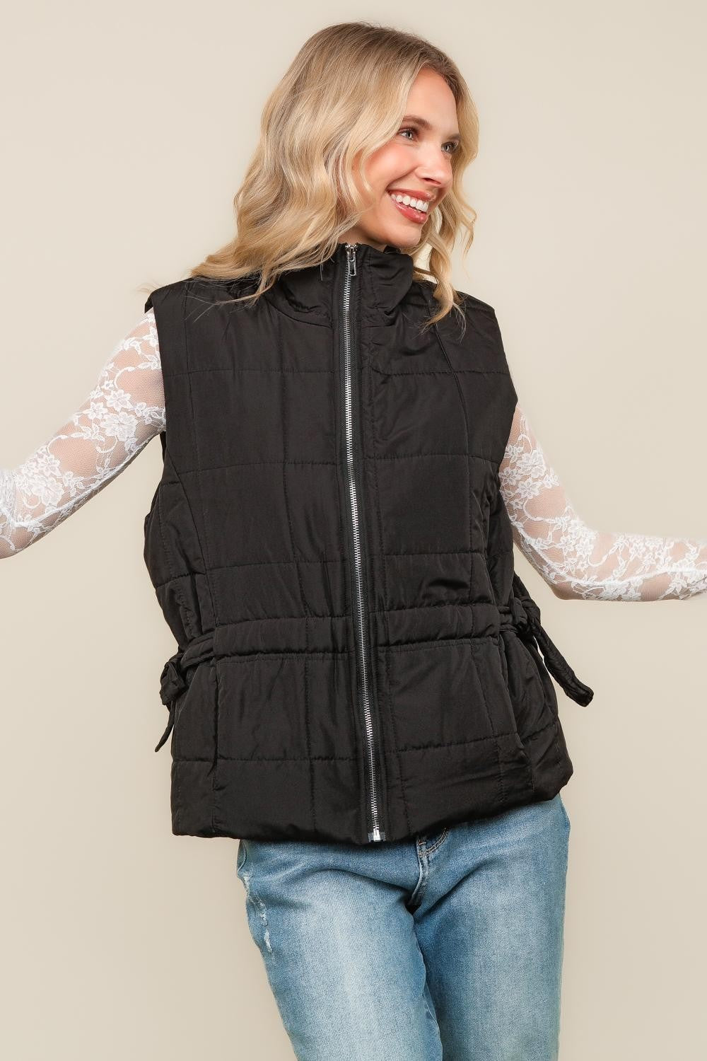 Black Quilted Vest
