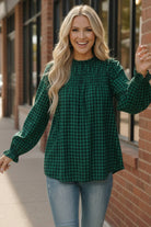 Green Buffalo Check Blouse