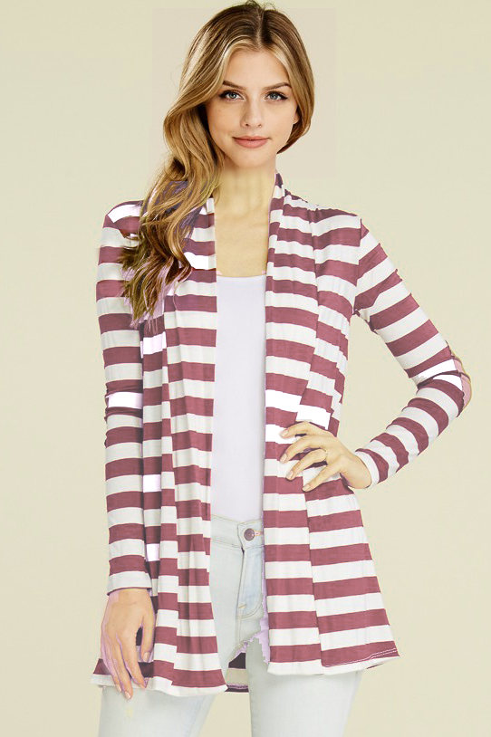 Stripe Open Cardigan