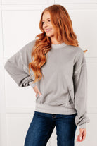 Women's Fleece Pullover, Grey Sweatshirt, Drop Shoulder Pullover, Cozy Loungewear, Sleet Grey Sweater, Cotton Blend Sweatshirt, Trendy Oversized Pullover, Gathered Hem Top, FabKnits Apparel.