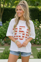 Oversized Graphic Tee, USA T-shirt, Vintage Sporty Top, 250 Graphic Shirt, Women's Cotton Tee, Americana Style, White Oversized T-shirt, Summer Graphic Tee