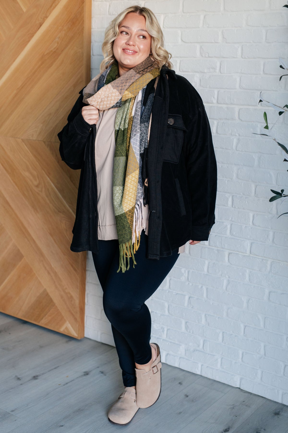 Oversized Plaid Scarf