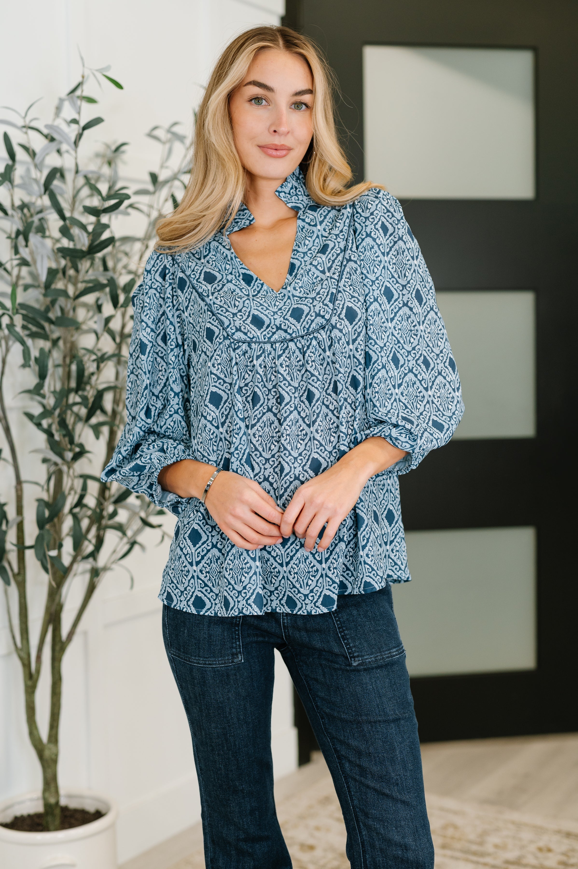  Floral Babydoll Blouse,