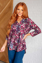 Abstract magenta top