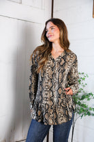 Snakeskin Print Top