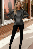 black and white striped shirt