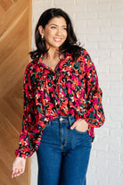 Ruffle Detail Button Up Top