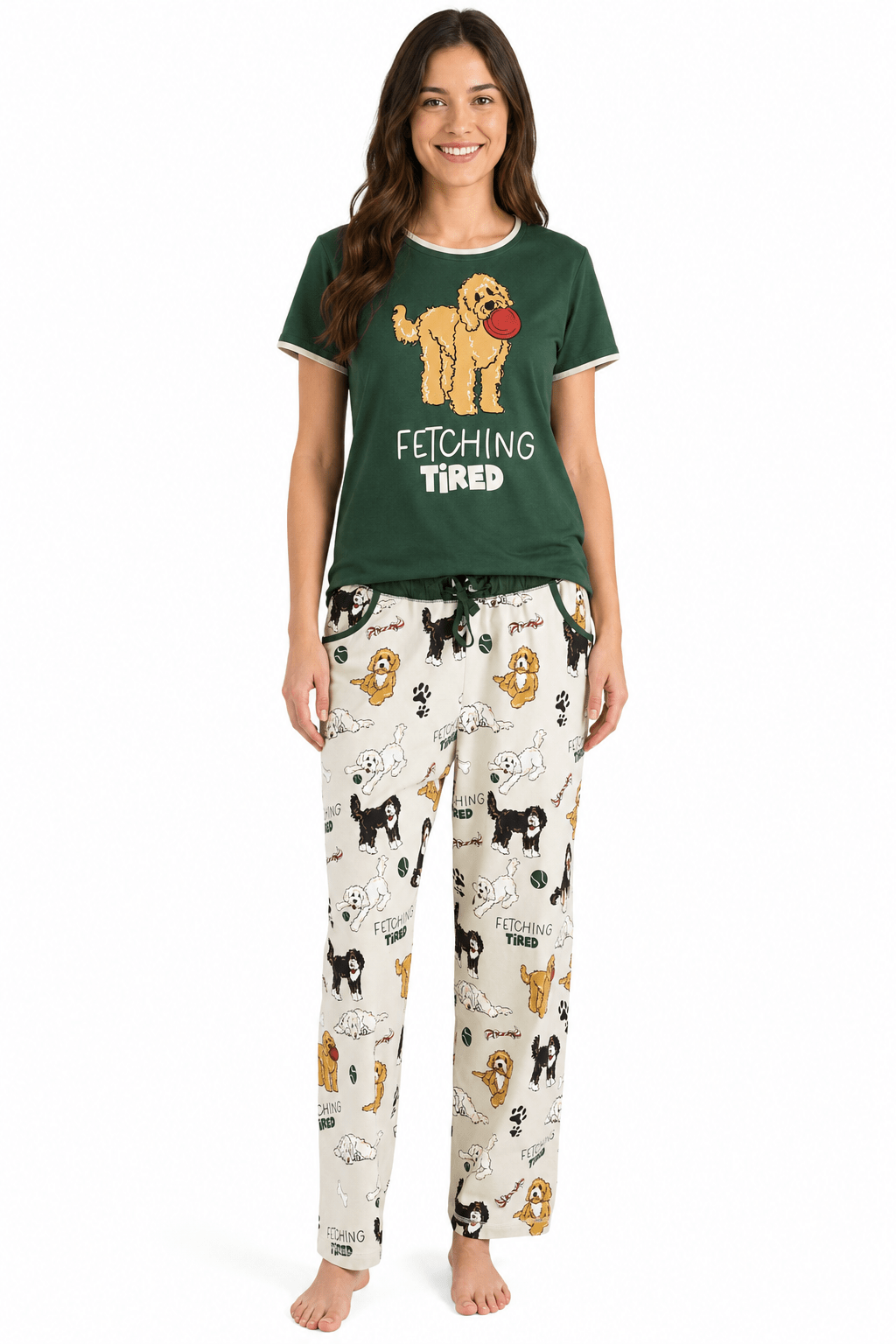 Women's luxury cotton pajamas, premium combed cotton sleepwear, designer loungewear set, high-end pajama set, artisan print sleepwear, boutique women's pajamas, luxury dog loungewear. women's dog pajamas

---