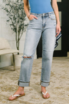 Judy Blue Jeans, Boyfriend Jeans, Distressed Denim, Mid Rise Jeans, Bandana Jeans, Women's Relaxed Fit Jeans, Alex Boyfriend Jean, Stretch Denim