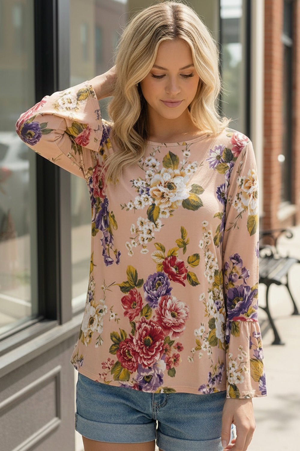 Blush Pink Vintage Floral Shirt