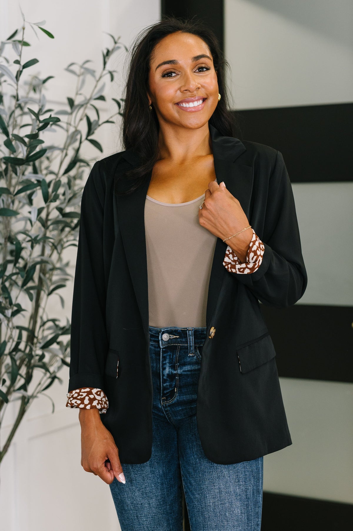 Cheetah Print Lining Blazer
