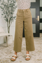 Judy Blue Jeans, Nancy Wide Leg, High Waisted Khaki Jeans, Vintage Yoke Denim, Ankle Crop Jeans, Boutique Denim, Women’s Wide Leg Trousers, Judy Blue Sizing