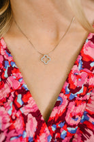 Lucky Girl Syndrome necklace, sterling silver clover necklace, manifestation jewelry, four leaf clover pendant, S925 silver jewelry, dainty diamond necklace, good luck charm necklace, aesthetic silver jewelry.