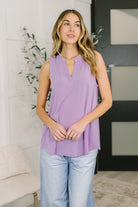 Women's Tank Top, Orchid Bloom Purple, Bulgari Fabric Top, V-Neck Sleeveless Shirt, Lizzy Tank, Purple Summer Top, Stretch Knit Tank, Boutique Apparel