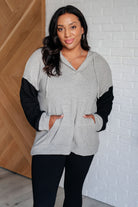 gray and black women's hoodie