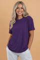 Solid Short Sleeve Crew Neck Tee: Premium Stretch Tee