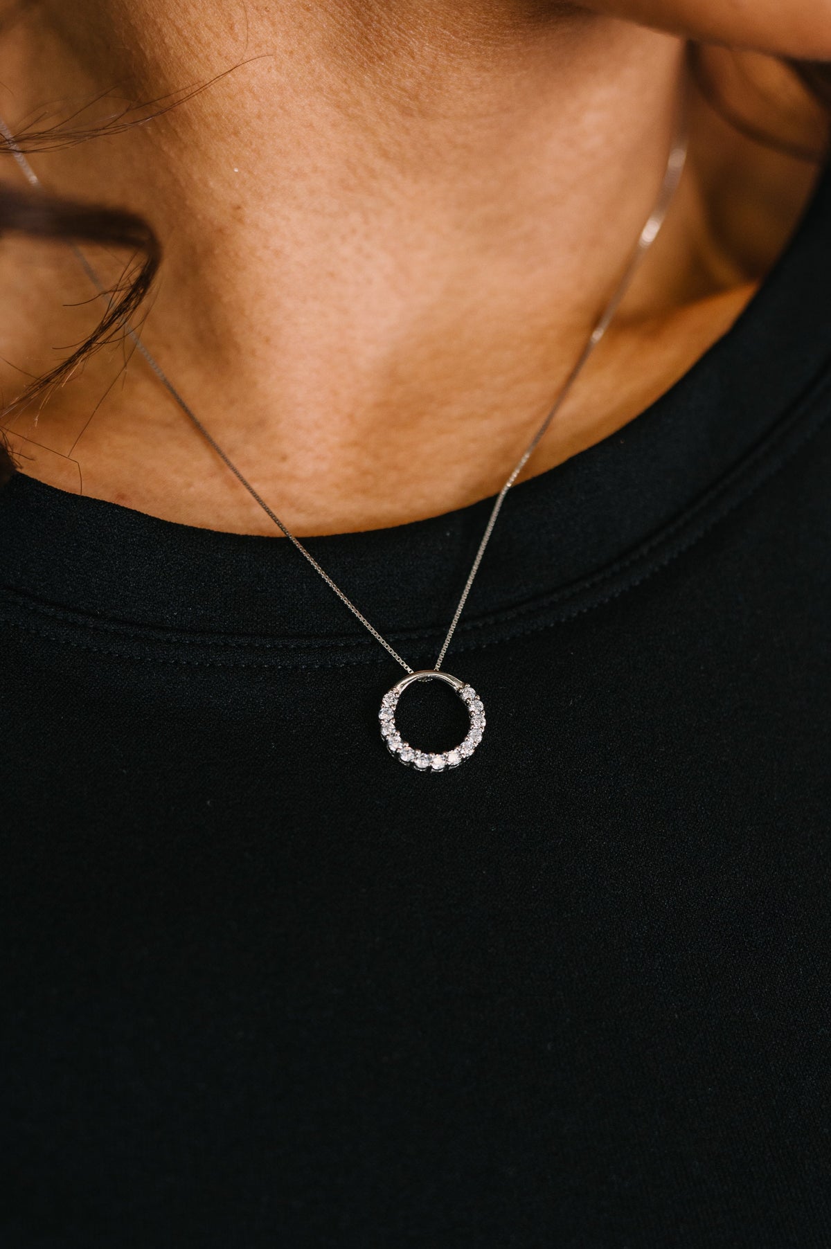 925 Sterling Silver, Circle Pendant Necklace, Zirconia Diamond Necklace, Silver Jewelry for Women, Affordable Luxury Necklace, Minimalist Silver Necklace, Eternity Circle Necklace, Gift for Her