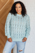 Sheer pointelle sweater