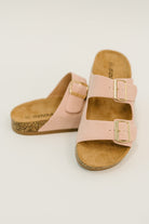 Blush Double Buckle Slides