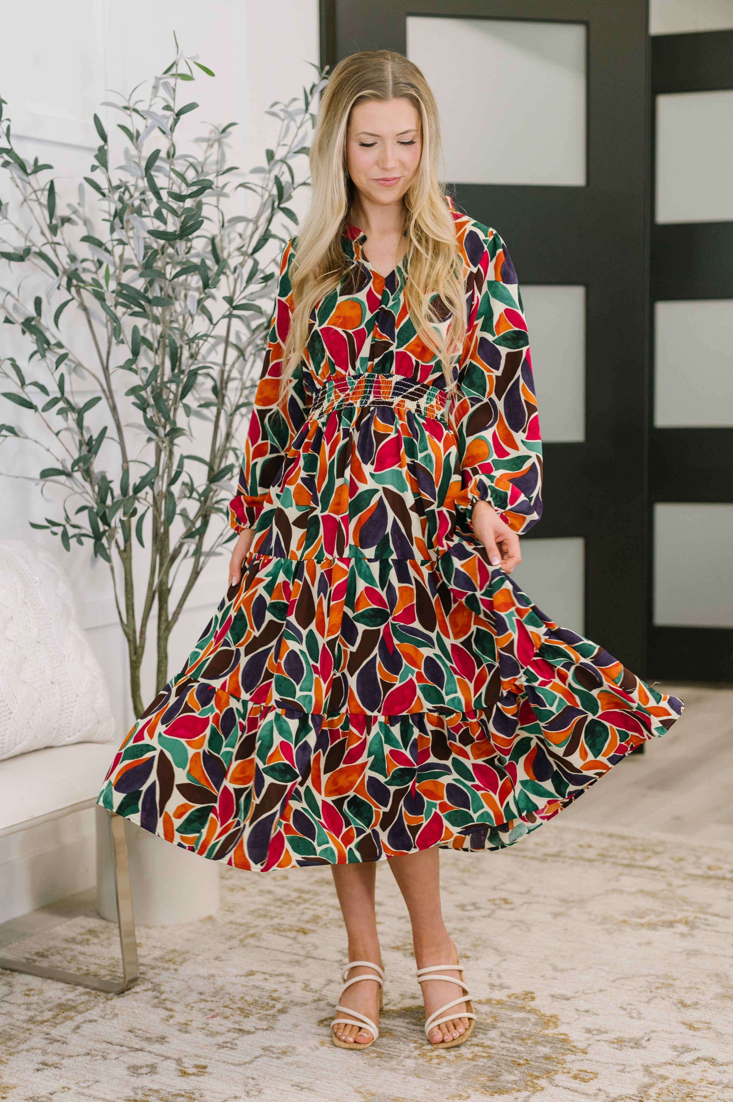 Long Sleeve Tiered Dress