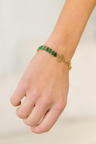 emerald bracelet, gold paperclip chain, toggle clasp jewelry, green stone bracelet, gold plated jewelry, women's statement bracelet, emerald green accessory, trendy stacking bracelets, Esmeralda bracelet