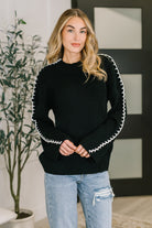 black ribbed pullover