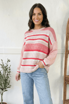 Pink Striped Sweater