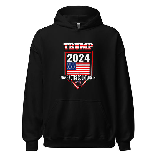 Trump 2024 Make Votes Count Again Black Unisex Hoodie