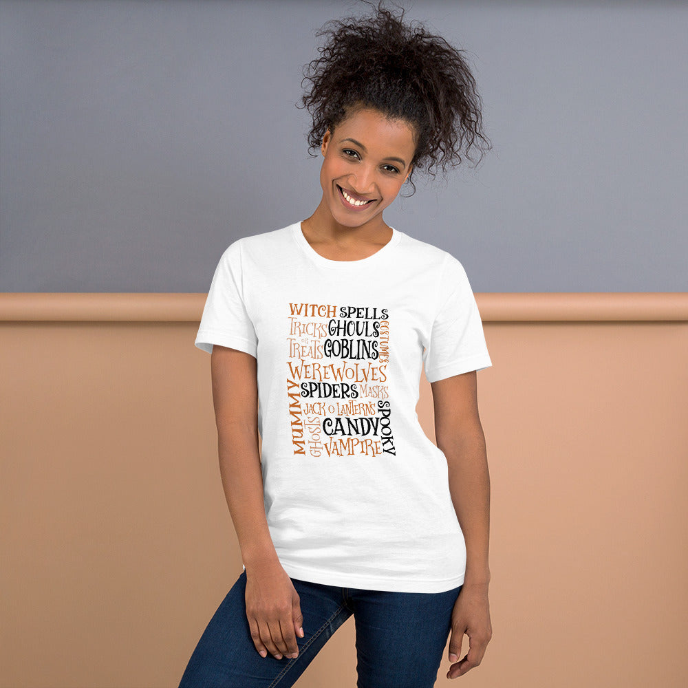 Halloween Witch Spells, Trick or Treats Unisex t-shirt