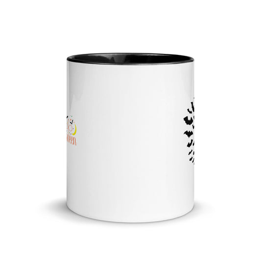 Happy Halloween with Bats Mug with Black Color Inside